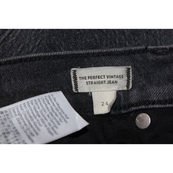 Madewell The Perfect Vintage STraoght Jeans Women Size 24 in black Ash - Picture 9 of 16